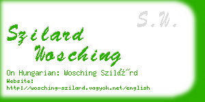 szilard wosching business card